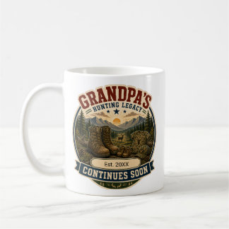 Taza De Café Regalo de anuncio de embarazo para abuelo cazador
