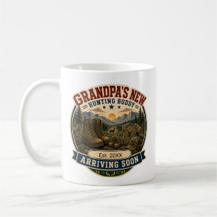 Taza De Café Regalo de anuncio de embarazo para abuelo cazador