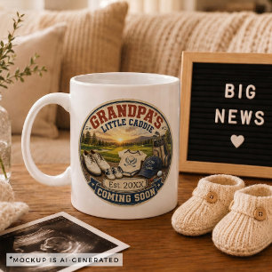Taza De Café Regalo de anuncio de embarazo para abuelo golfista