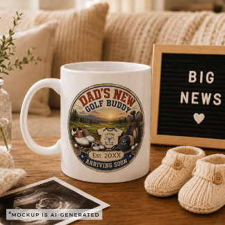 Taza De Café Regalo de anuncio de embarazo para papá de golf