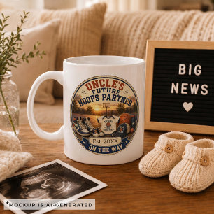 Taza De Café Regalo de anuncio de embarazo para tío Baloncesto