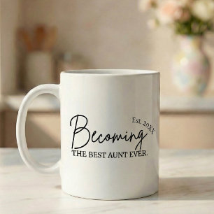 Taza De Café Regalo de Anuncio de Embarazo Tía Convirtiéndose e