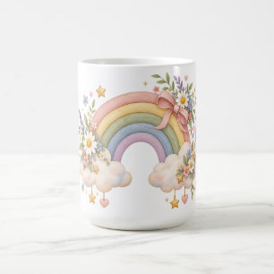 Taza De Café Regalo de Arcoíris en Acuarela – Nube Encantadora