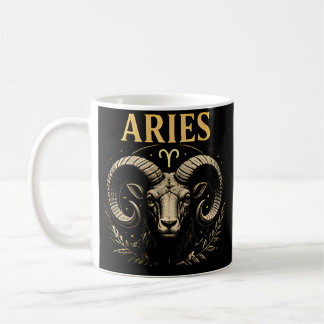 Taza De Café Regalo de Aries Lidera con Coraje Zodíaco Astrolog