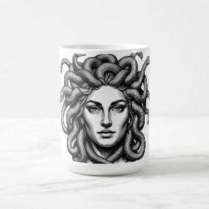 Taza De Café Regalo de Arte de Mitología de Medusa Gorgona Serp