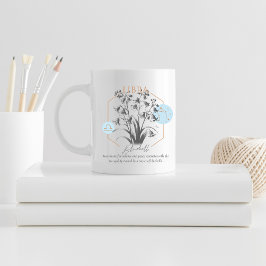 Taza De Café Regalo de Astrología Floral de Libra Bluebell Zodi