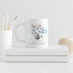 Taza De Café Regalo de Astrología Floral de Libra Bluebell Zodi