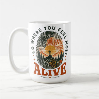 Taza De Café Regalo de aventura de senderismo donde te sientes 