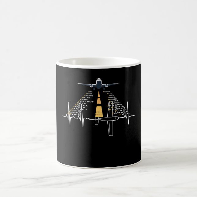 Taza De Café Regalo de avión de cadete fonético Aphabet Pilot (Centro)