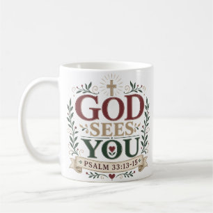 Taza De Café Regalo de Bautismo 'Dios te ve'
