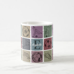 Taza De Café Regalo de Bebida de Fútbol con Nombre Personalizad