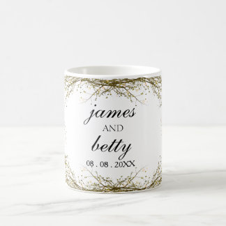 Taza De Café Regalo de boda rústico blanco minimalista