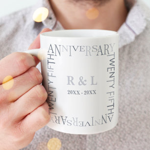 Taza De Café Regalo de Bodas de Plata 25º Aniversario