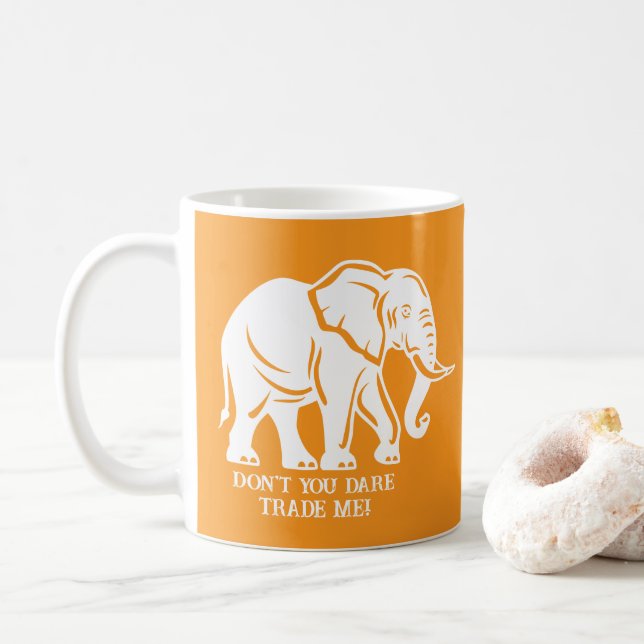 Taza De Café Regalo de broma de elefante blanco (Con donut)