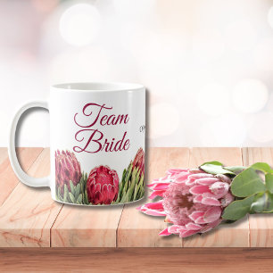 Taza De Café Regalo de Café Floral Botánico de Protea Rosa Ento