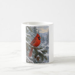Taza De Café Regalo de Cardenal Rojo de Invierno para Amantes d