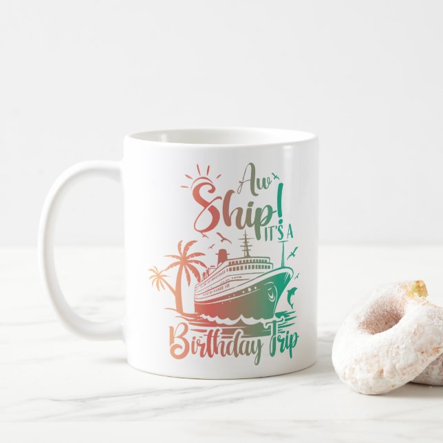 Taza De Café Regalo de celebración náutica (Con donut)