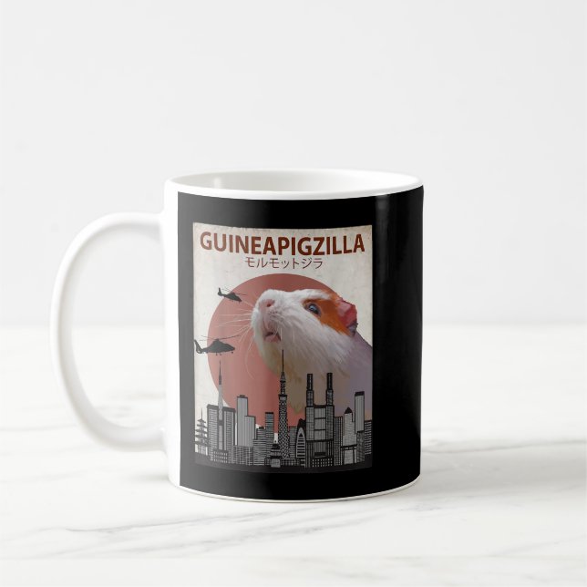 Taza De Café Regalo de cerdo guineapigzilla gracioso (Izquierda)