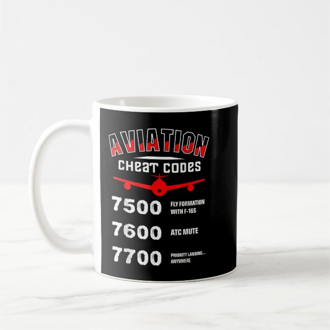 Taza De Café Regalo de códigos de Cheat de aviación, regalo de  (Izquierda)
