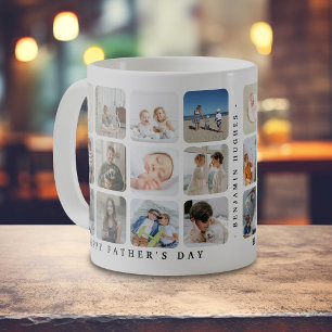 Taza De Café Regalo de Colaje de Fotos 'Feliz Día del Padre' de