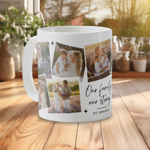 Taza De Café Regalo de Collage de Fotos de Nuestra Familia