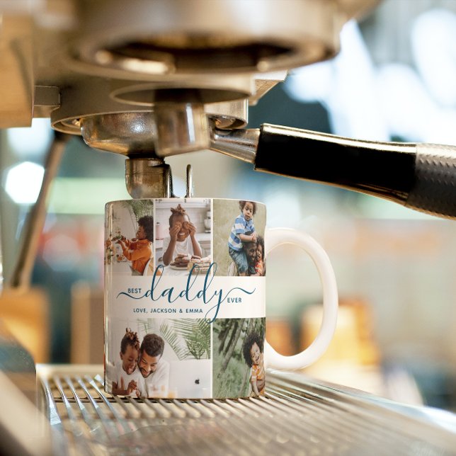Taza De Café Regalo de Collage de fotos de texto de mejor papa  (Subido por el creador)