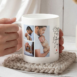 Taza De Café Regalo de collage de fotos del primer Día del Padr