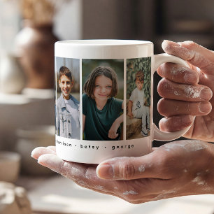 Taza De Café Regalo de Collage de Fotos Familiares Personalizad