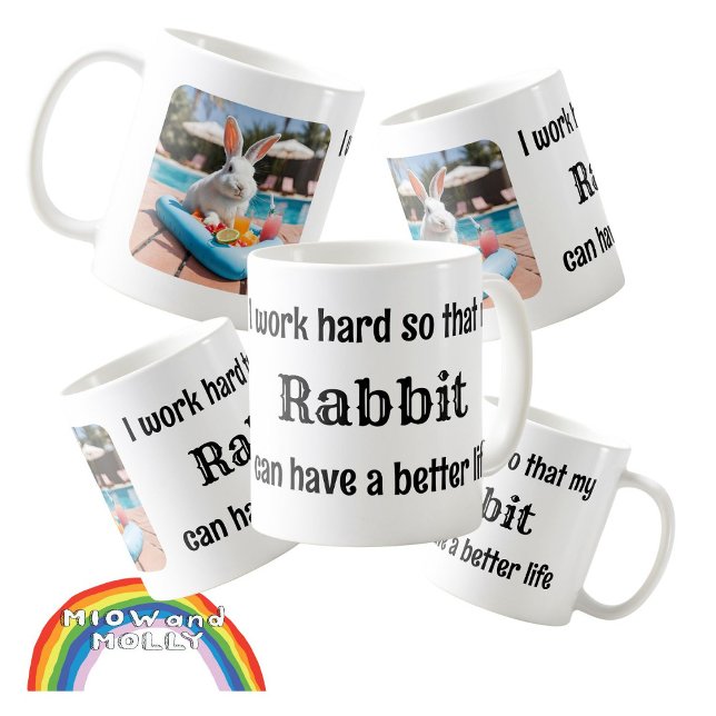 Taza De Café Regalo de conejo mascota conejo (Subido por el creador)