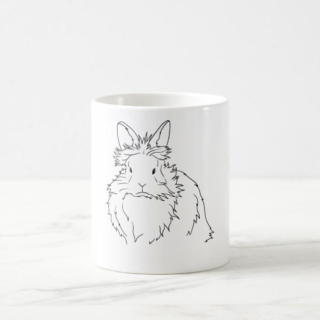 Taza De Café Regalo de conejo negro de lionhead (Centro)