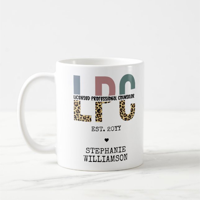 Taza De Café Regalo de consejero profesional con licencia LPC p (Izquierda)