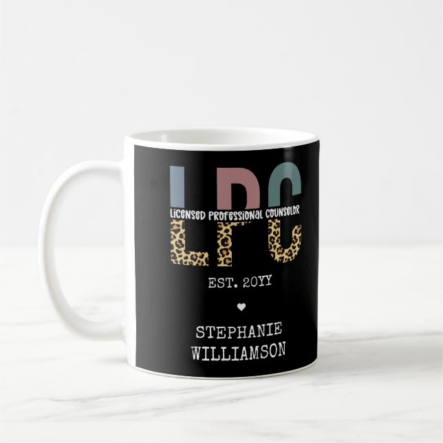 Taza De Café Regalo de consejero profesional con licencia LPC p (Izquierda)