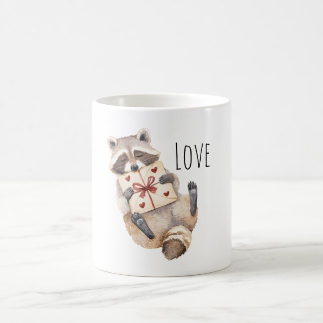 Taza De Café Regalo de Corazones de Mapache (Centro)