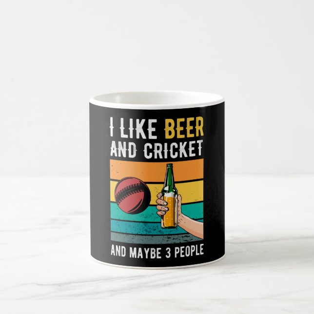 Taza De Café Regalo De Cricket Y Cerveza Retro (Centro)
