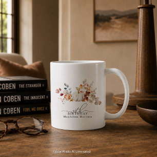 Taza De Café Regalo de cumpleaños 30 Velas de calabaza blanca F