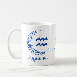 Taza De Café Regalo de cumpleaños Aquarius Zodíaco Astrología A