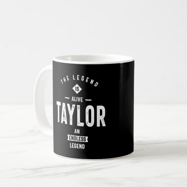 Taza De Café Regalo de cumpleaños con nombre personalizado de T (Anverso izquierdo)