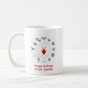 Taza De Café Regalo de cumpleaños de Aquarius Zodiac personaliz