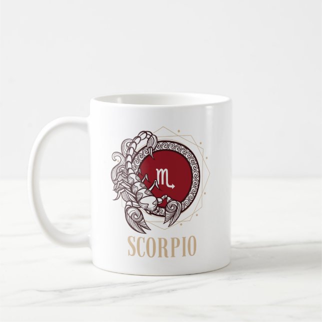 Taza De Café Regalo de cumpleaños de Scorpio Horoscope  (Izquierda)