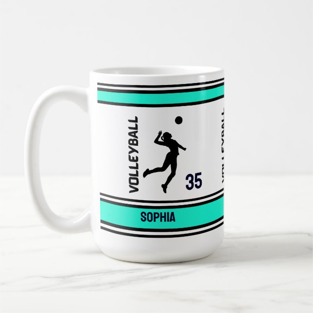 Taza De Café Regalo de cumpleaños de voleibol, jugador Chica de (Izquierda)