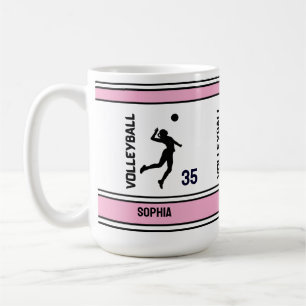 Taza De Café Regalo de cumpleaños de voleibol, jugador Chica de