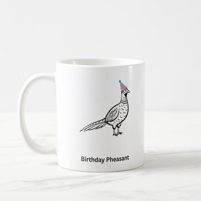 Taza De Café Regalo de cumpleaños, faisán de cumpleaños, pájaro (Izquierda)