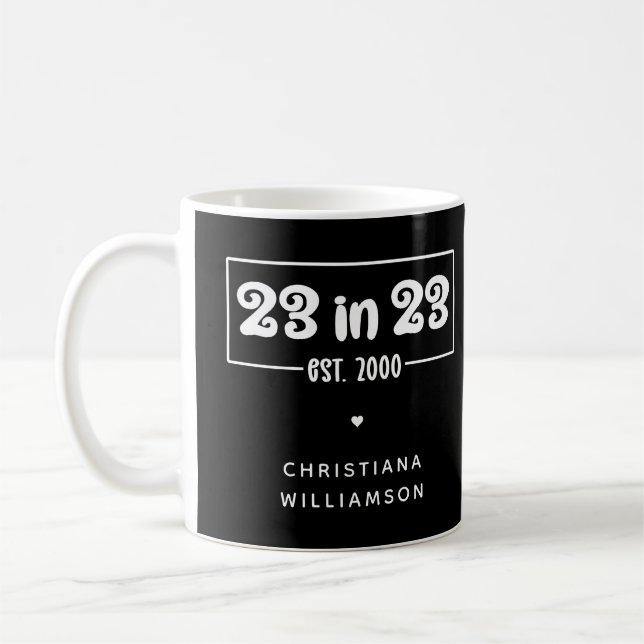 Taza De Café Regalo de cumpleaños número 23 del personalizado e (Izquierda)