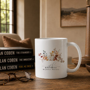 Taza De Café Regalo de cumpleaños número 70 Calabaza blanca Flo