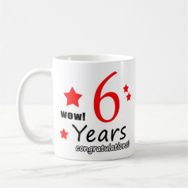 Taza De Café Regalo de cumpleaños por 6 años - Café por 6º aniv