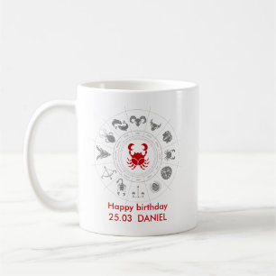 Taza De Café Regalo de cumpleaños zodiaco personalizado para el