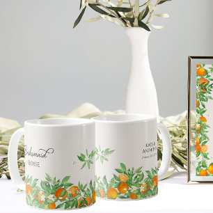 Taza De Café Regalo de dama de honor de flor de naranja para bo