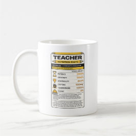 Taza De Café Regalo de datos nutricionales para maestros para e