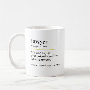 Taza De Café Regalo de definición de abogado divertido