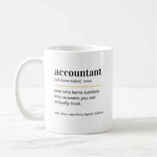 Taza De Café Regalo de definición de contable divertido